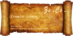 Zsemle Csaba névjegykártya